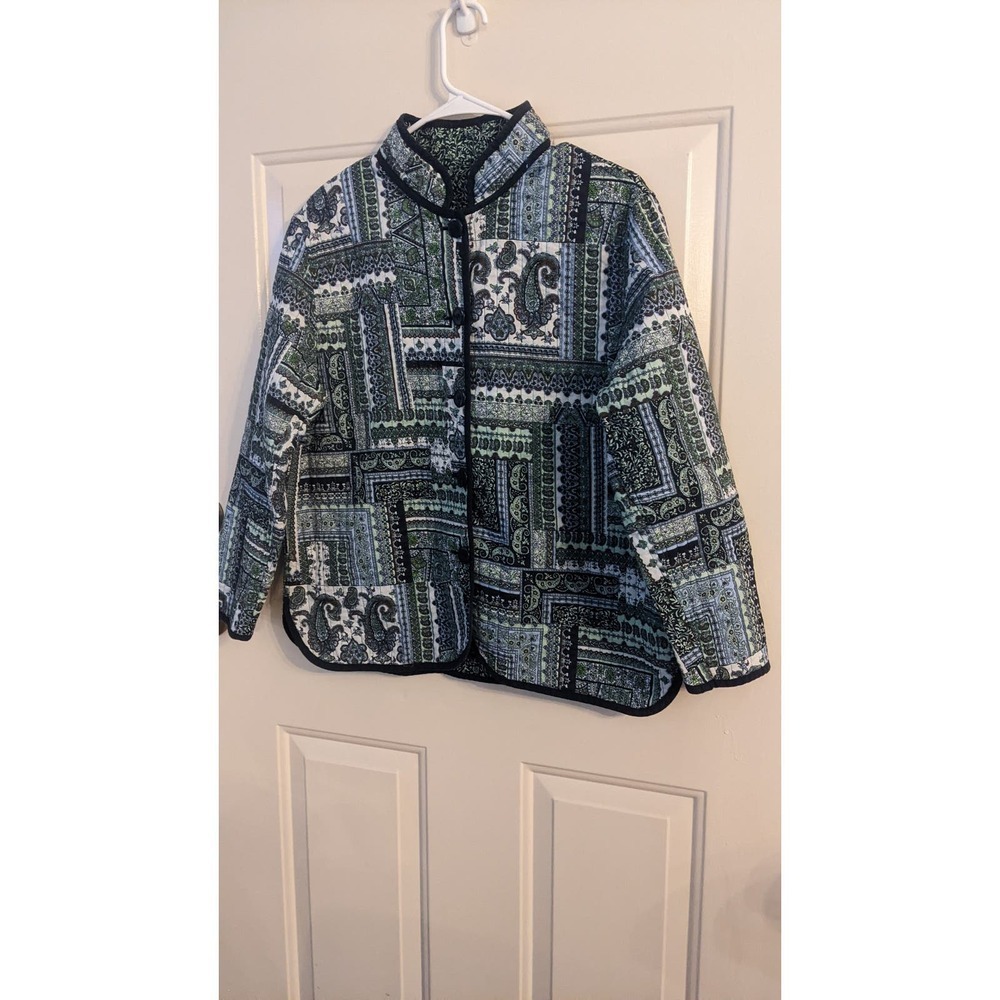 Vintage Green and Blue Patchwork Quilted Jacket - Vintage